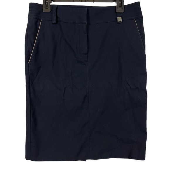 Cerruti 1881 Dresses & Skirts - 1881 Cerruti Womens Navy Blue Cotton Stretch Pencil Knee Length Skirt sz 46 / 10